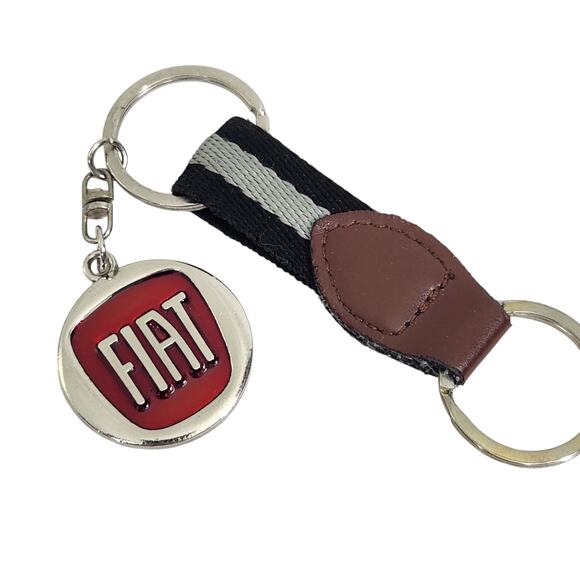 FIAT KEYCHAIN FOB METSL LARGE RED LOGO AUTOMOTIVE KEY CHAIN SPORTS CAR - Picture 2 of 6